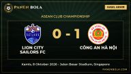 Công An Hà Nội Curi Kemenangan di Kandang Lion City Sailors FC, Skor 0-1