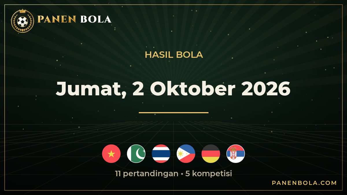 Hasil Bola Tadi Malam Jumat, 2 Oktober 2026: Vietnam 4-2 Pakistan, Thailand 1-2 Filipina