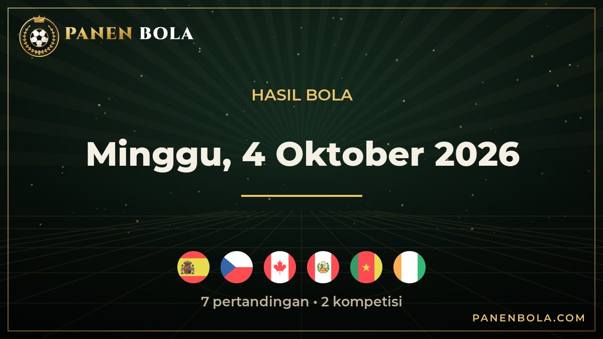 Hasil Bola Tadi Malam Minggu, 4 Oktober 2026: Spanyol 3-1 Ceko, Kanada 2-0 Peru