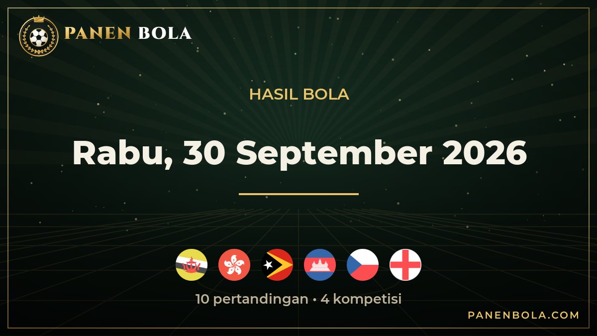 Hasil Bola Tadi Malam Rabu, 30 September 2026: Brunei 0-2 Hong Kong, Timor-Leste 2-2 Kamboja