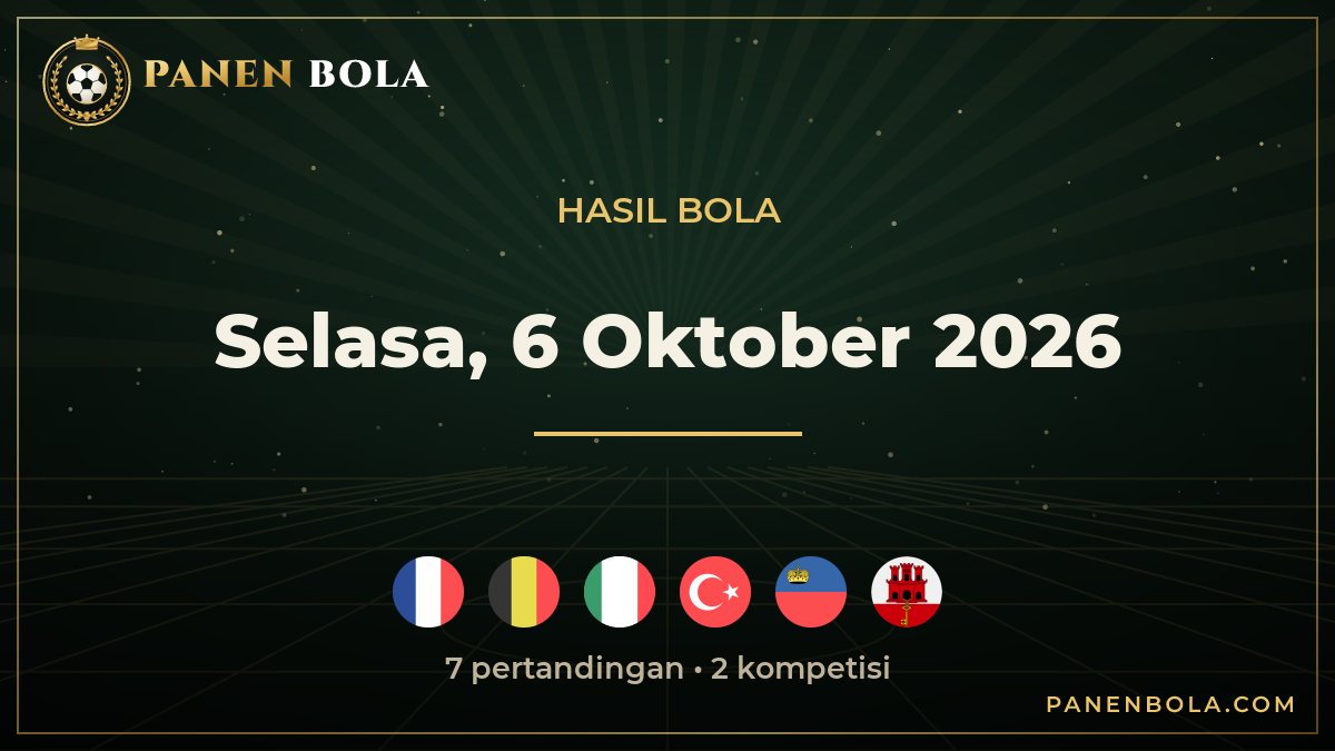 Hasil Bola Tadi Malam Selasa, 6 Oktober 2026: Prancis 4-1 Belgia, Italia 3-1 Turkiye