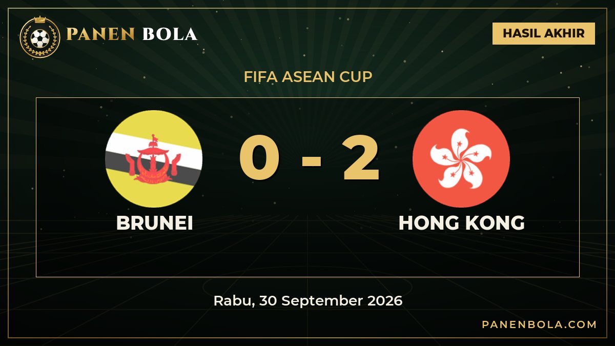 Hasil FIFA ASEAN Cup: Hong Kong Tundukkan Tuan Rumah Brunei 2-0