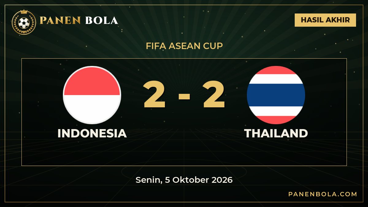 Hasil FIFA ASEAN Cup: Indonesia Ditahan Thailand 2-2
