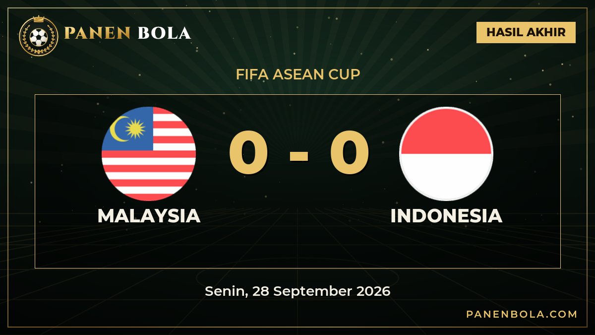 Hasil FIFA ASEAN Cup: Malaysia dan Indonesia Bermain Kacamata