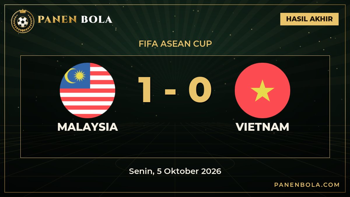 Hasil FIFA ASEAN Cup: Malaysia Taklukkan Vietnam 1-0