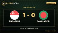 Hasil FIFA ASEAN Cup: Singapura Taklukkan Bangladesh 1-0