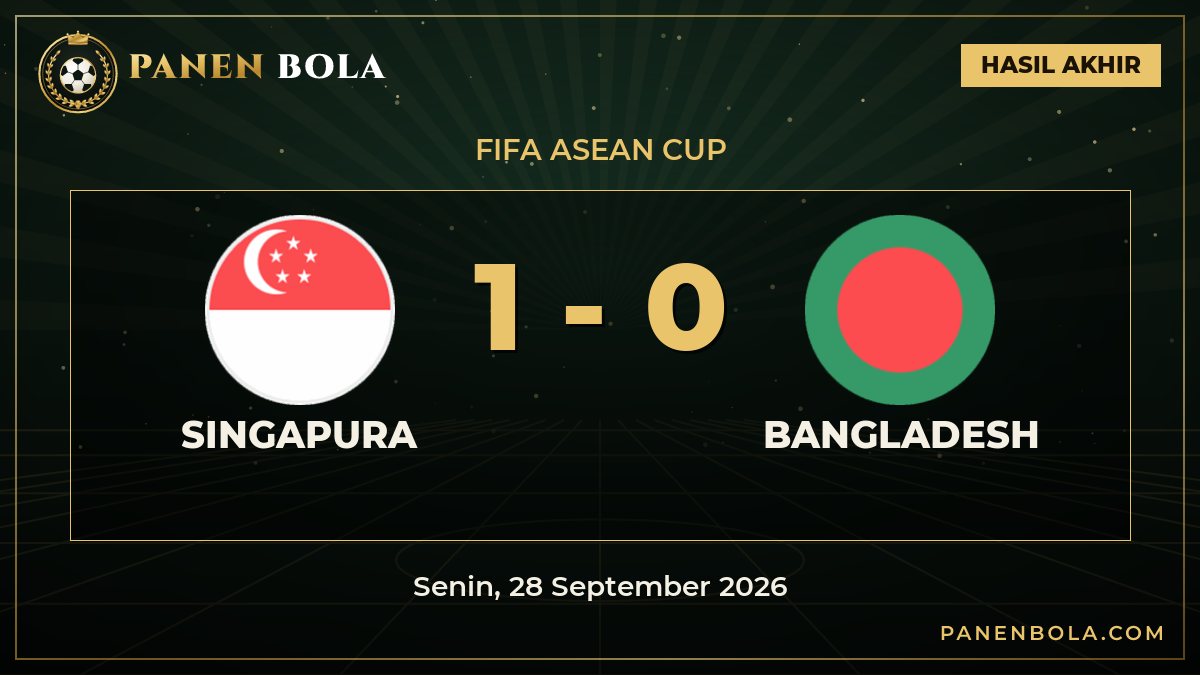 Hasil FIFA ASEAN Cup: Singapura Taklukkan Bangladesh 1-0