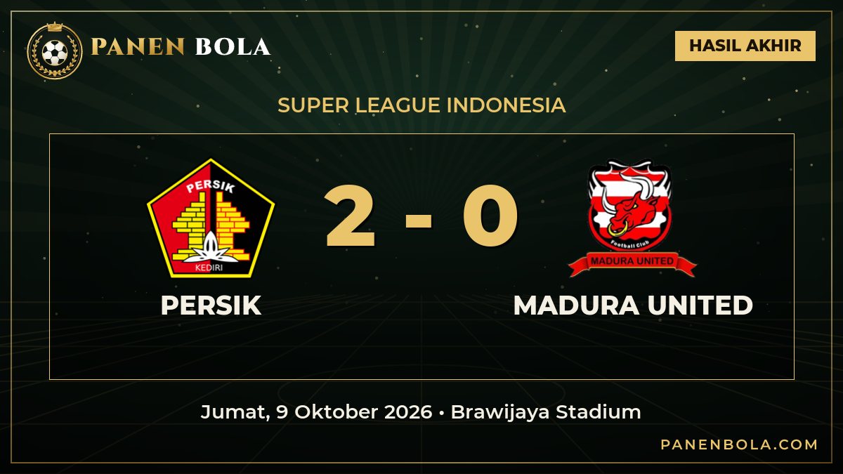 Hasil Persik vs Madura United Skor 2-0: Persik Petik Tiga Poin