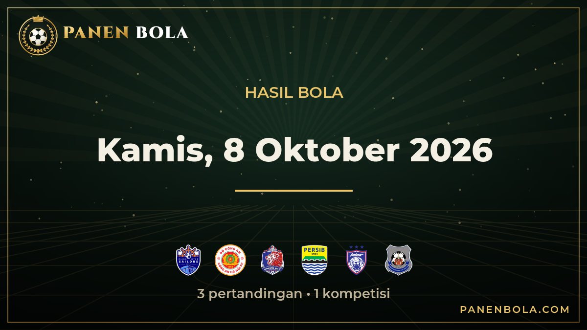 Hasil Pertandingan Bola Kamis, 8 Oktober 2026 Lengkap: Lion City Sailors FC 0-1 Công An Hà Nội