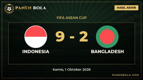 Indonesia Pesta Gol, Hajar Bangladesh 9-2 di FIFA ASEAN Cup