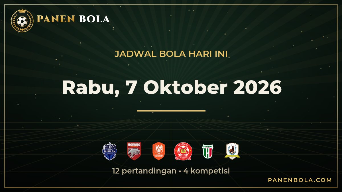 Jadwal Bola Rabu, 7 Oktober 2026 Lengkap Jam Tayang WIB: Buriram United vs Borneo Samarinda, Ratchaburi FC vs Cong An Ho Chí Minh City