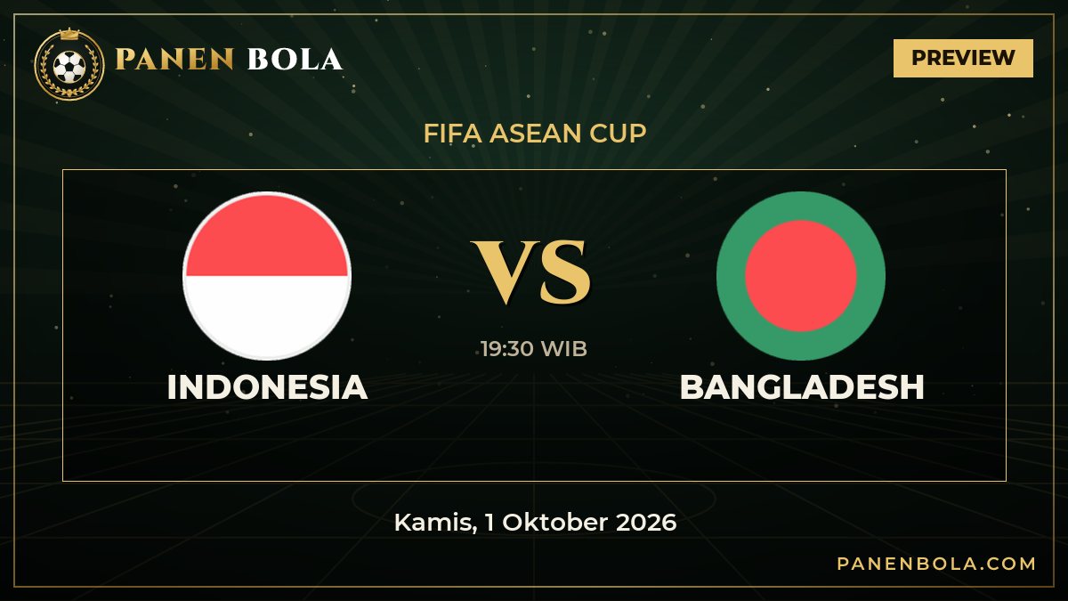 Prediksi Indonesia vs Bangladesh: Jadwal, H2H dan Statistik (FIFA ASEAN Cup, 1 Okt 2026)