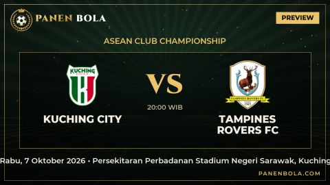 Prediksi Kuching City vs Tampines Rovers FC: Jadwal, H2H dan Statistik (ASEAN Club Championship, 7 Okt 2026)